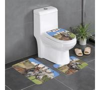 YYHWHJDE Funny Donkeys Prints 3 Piece Bathroom Rugs Set 24x16in - Plush Microfiber Floor Throw Mats for Absorbent Comfort & Non-Slip Safety