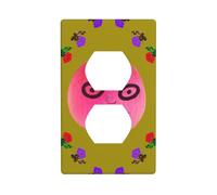 YYHWHJDE Funny Face Peach Pattern Double Socket Wall Panel Decorative is Durable and Suitable for Socket Light Switch Accessories 4.5x2.76in