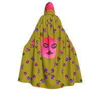YYHWHJDE Funny Face Peach Picture Halloween Adult Hooded Cloak for Role-Playing, Costumes, and Theme Parties