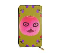 YYHWHJDE Funny Face Peach Printing Leather long clutch wallet Designed for fashion girls and women stylish and personalized 7.48 x 4.13 in, Black, One Size
