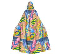 YYHWHJDE Funny Flip Flops Slippers Art Prints Hooded Cloak - Long Halloween Throw for Masquerade & Costume