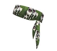 YYHWHJDE Funny Happy Pug Dog Pattern Sports headscarf, sweat absorbing and breathable, motion headband, double-sided kerchief