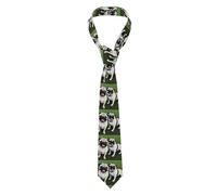 YYHWHJDE Funny Happy Pug Dog Prints Men's tie classic style suit cravat suitable for holidays and work