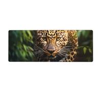 YYHWHJDE Funny Leopard Picture Extra Large Mouse Pad, Computer Office Anti Slip Gaming Keyboard Thickened Version 12x31.5in