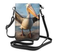 YYHWHJDE funny pelican Picture Ladies' mobile phone with leather foreskin, crossbody flip cover, small adjustable shoulder strap