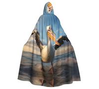 YYHWHJDE funny pelican Printing Halloween Adult Hooded Cloak for Parties and Costume Events