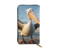 YYHWHJDE Funny Pelican Printing Quality Leather Long Clutch Wallet Designed for Fashion Girls and Women Stylish 7.48 x 4.13 in