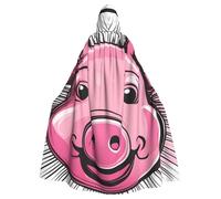 YYHWHJDE Funny Pink Pig Face Picture Halloween Adult Hooded Cloak for Role-Playing, Costumes, and Theme Parties