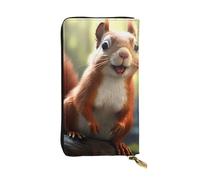 YYHWHJDE Funny Squirrel Printing Quality Leather Long Clutch Wallet Designed for Fashion Girls and Women Stylish 7.48 x 4.13 in