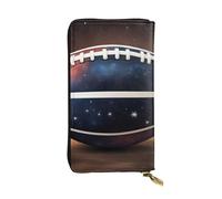 YYHWHJDE Galaxy Space American Football Picture Quality Leather Long Clutch Wallet Designed for Fashion Girls and Women Stylish 7.48 x 4.13 in