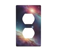 YYHWHJDE Galaxy Space Art Pattern Double Socket Wall Panel Decorative for Residential and Commercial Areas 4.5x2.76in