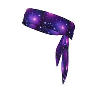 YYHWHJDE Galaxy Starry Space Purple Starry Prints Sports Double-Sided Headscarf Quick Drying, Moisture Wicking for Women, Girls, and Men