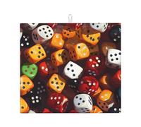YYHWHJDE Games dice Set Printed Kitchen Absorbent pad, Super Absorbent Microfiber, Oversized Anti Slip