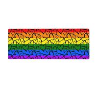 YYHWHJDE Gay Pride Rainbow Pattern Mouse Pad 12x31.5in Extended Desk Mat