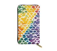 YYHWHJDE Gay Pride Rainbow Pattern Printing Quality Leather Long Clutch Wallet Designed for Fashion Girls and Women Stylish 7.48 x 4.13 in