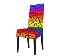 YYHWHJDE Gay Pride Rainbow Pattern Prints Protection Cover for Dining Chair - Stretch Slipcovers for a Fresh, Refreshed Dining Room Look!