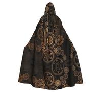 YYHWHJDE Gears Clock Bronze Century Prints Hooded Cloak - Long Polyester Throw for Cosplay & Halloween