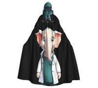 YYHWHJDE Gentle Elephant Doctor Prints Halloween Adult Hooded Cape Men'S And Women'S Clothing Mantle Role-Playing