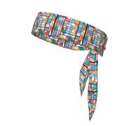 YYHWHJDE Geometric puzzles Pattern Sports headscarf, sweat absorbing and breathable, motion headband, double-sided kerchief