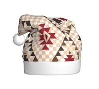 YYHWHJDE Geometric vector Pattern Christmas Hat for Adult quality festive accessory crafted soft, lightweight