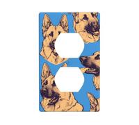 YYHWHJDE German Shepherd Dog Picture Double Socket Wall Panel Decorative is Durable and Suitable for Socket Light Switch Accessories 4.5x2.76in