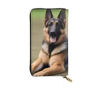 YYHWHJDE German Shepherd Dog Picture Quality Leather Long Clutch Wallet Designed for Fashion Girls and Women Stylish 7.48 x 4.13 in