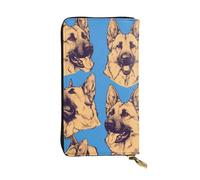 YYHWHJDE german shepherd dog Printed Leather long clutch wallet Designed for fashion girls and women stylish and personalized 7.48 x 4.13 in, Black, One Size