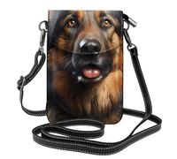 YYHWHJDE German Shepherd Prints Small Leather Women'S Crossbody Flip Phone Bag, Waterproof And Durable