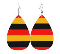 YYHWHJDE germany flag Prints Water Drop Leather Earrings - Stylish Dangle Throw for Parties, Vibrant Color Layering, Non-Fading Finish