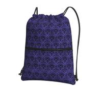 YYHWHJDE Ghost swarm Prints Drawstring Zipper Backpack - Lightweight Water-Resistant Gym Bag for Travel, Yoga, and Everyday Adventures