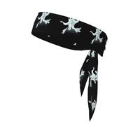 YYHWHJDE Ghost Wearing A Bow Is Dancing Prints Sports headscarf, sweat absorbing and breathable, motion headband, double-sided kerchief