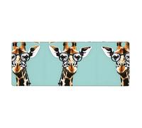 YYHWHJDE Giraffe With Glasses Pattern Extra Large Mouse Pad Strong Adhesion, Durable, Precise Locking Edge 12x31.5in