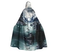 YYHWHJDE Glacier Fjord, Alaska Printing Halloween Adult Hooded Cloak for Parties and Costume Events