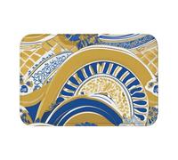 YYHWHJDE Gold Blue White Picture Anti slip and thickened floor mat suitable for bathrooms, bedrooms, washable carpet floor mats 16X24 in