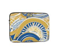 YYHWHJDE Gold Blue White Prints Protective Shockproof Portable Laptop Sleeve Case 15 inch for Men and Women Business Travel, and Office Daily Use