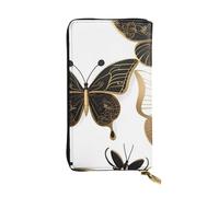YYHWHJDE Gold Butterflies Picture Quality Leather Long Clutch Wallet Designed for Fashion Girls and Women Stylish 7.48 x 4.13 in