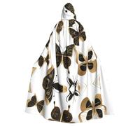 YYHWHJDE Gold Butterflies Prints Halloween Adult Hooded Cloak for Parties and Costumes