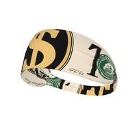 YYHWHJDE Gold Dollar Sign Picture Sports Headband for Women Sweat Proof Bandeau Summer Elastic Band