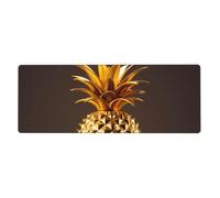 YYHWHJDE Gold Pineapple Pattern Extra Large Mouse Pad, Computer Office Anti Slip Gaming Keyboard Thickened Version 12x31.5in