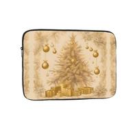 YYHWHJDE Gold Silk Christmas Prints Protective Shockproof Portable Laptop Sleeve Case 10 inch for Men and Women Business Travel, and Office Daily Use