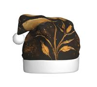YYHWHJDE Golden Flowers and the Moon Pattern Christmas Hat for Adult Soft and Fluffy, Ideal for Long-Term Use