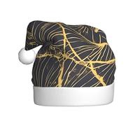 YYHWHJDE Golden Leaf Pattern Christmas Hat for Adult quality festive accessory crafted soft, lightweight