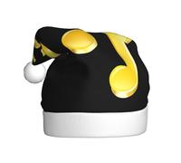 YYHWHJDE Golden notes Pattern Christmas Hat for Adult Soft and Fluffy, Ideal for Long-Term Use