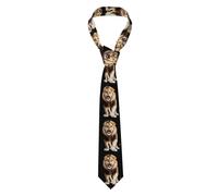 YYHWHJDE Golden Retriever Nobita Lion Pattern Men's Necktie for Business, Daily Wear, Work, Birthdays, Weddings, Parties, Banquets Easy Care 57X3.1 In