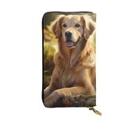 YYHWHJDE Golden Retriever Picture Quality Leather Long Clutch Wallet Designed for Fashion Girls and Women Stylish 7.48 x 4.13 in