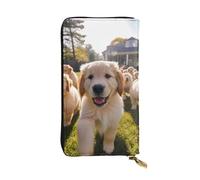 YYHWHJDE Golden Retriever Puppies Picture Quality Leather Long Clutch Wallet Designed for Fashion Girls and Women Stylish 7.48 x 4.13 in