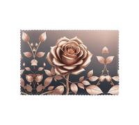 YYHWHJDE Golden Rose Prints Placemats Set of 6 12x18in - Engineered for Durability & Heat Resistance with Quality Polyester
