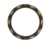 YYHWHJDE Golden Tiger Prints Quality Steering Wheel Grip - Quality Neoprene Cover for Universal Vehicle Protection