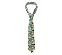 YYHWHJDE Goldfish And Lotus Prints Men's Necktie Soft & Comfortable, Non-Deforming, Fade-Resistant, Durable (57X3.1 inch)