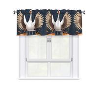 YYHWHJDE Goose Beating Drums Prints Kitchen Tier Curtains 54x18 - Peach Skin Window Layers for Soft Light & Easy Style